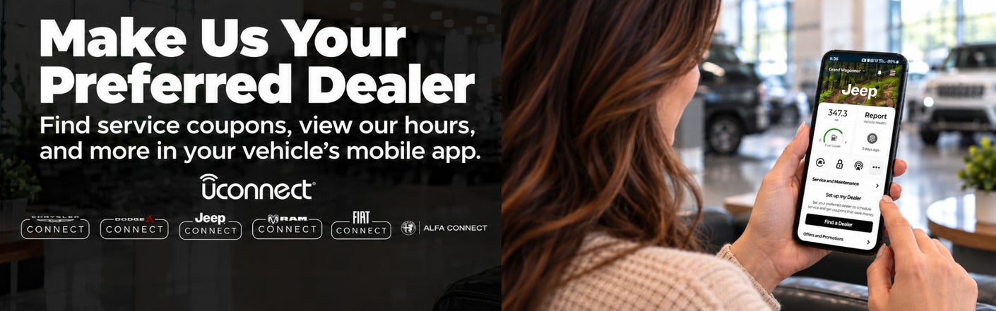 uconnect® make us your preferred dealer | Acra Automotive Chrysler Dodge Jeep Ram in Greensburg IN